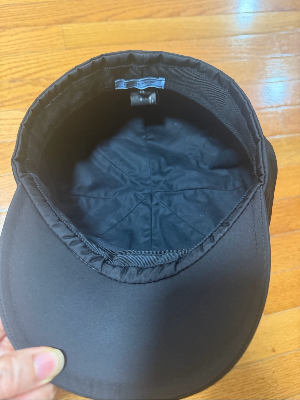 Prada Black Logo Nylon Hat Sz M - Picture 5 of 6